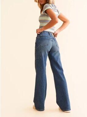 We The Free Classic Blue Wide-Leg High-Rise Jeans